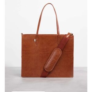Beis The Large Work Tote in Cognac Croc